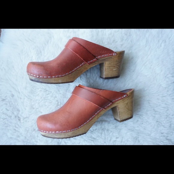 Sanita Danish Leather Clogs Wood Sole - Picture 5 of 12